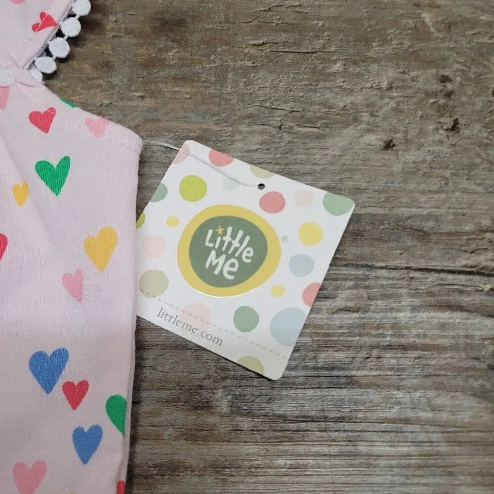 Little Me Dillard's Heart Print Girls 3 Months Jumpsuit & Headband, 2 Piece‎ Set